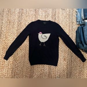 Cashmere crew neck chicken sweater